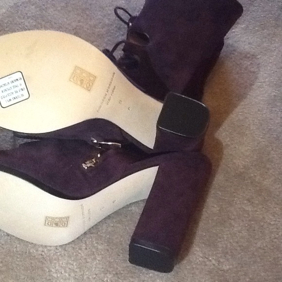 Sigerson Morrison REAL suede peep tie up booties NWT UNWORN SIZE 9 - Picture 8 of 8